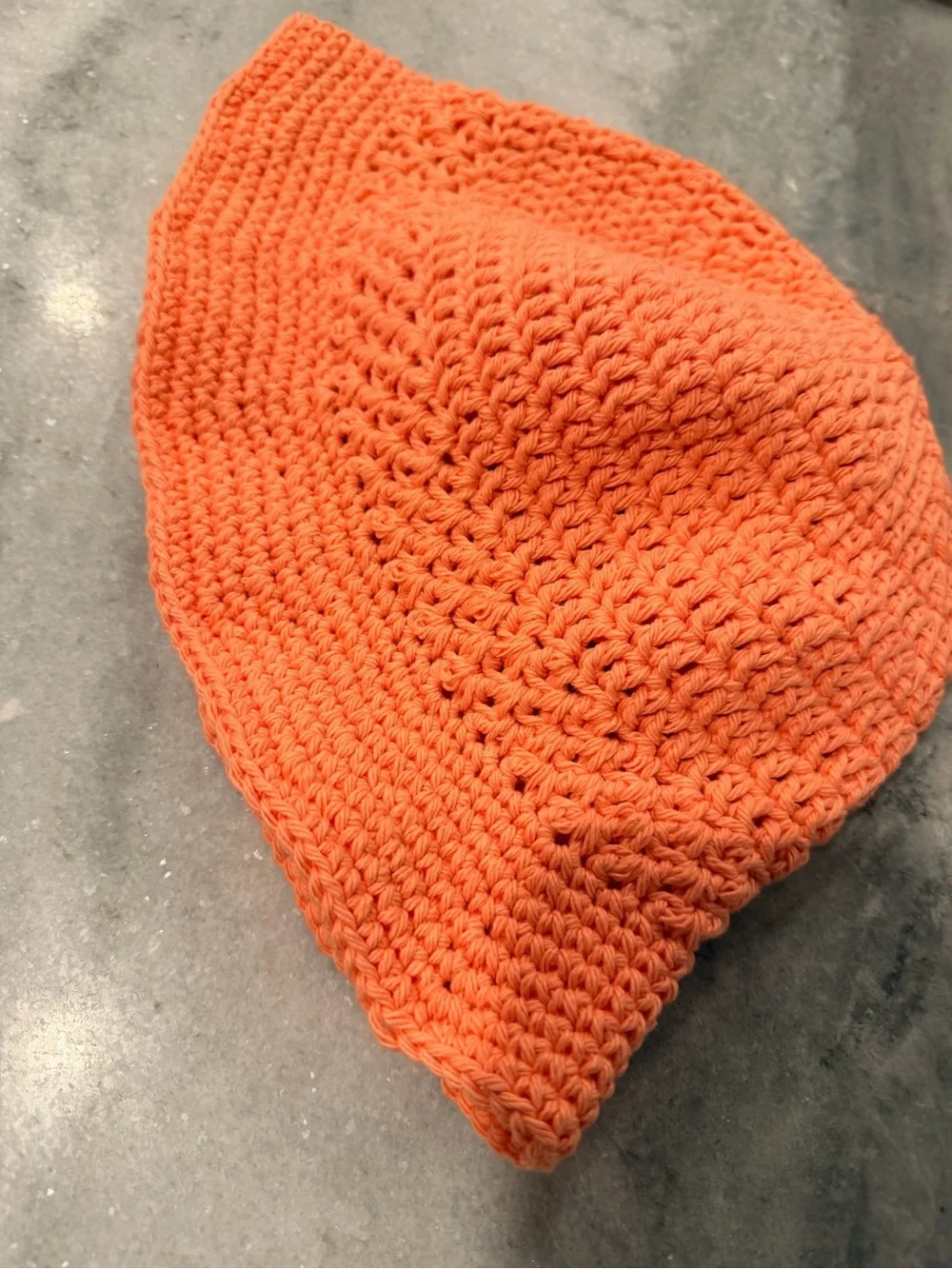Handmade Crochet Bucket Hat 100% Cotton Lightweight Packable Festival Boho Beach